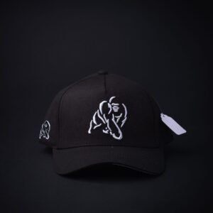 Gorra Barbas Hats Bordado Gorila Negra/Blanco