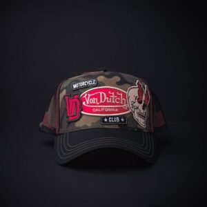 memoria 1-268 Gorra Von Dutch Trucker Patches Scull Camuflajiada