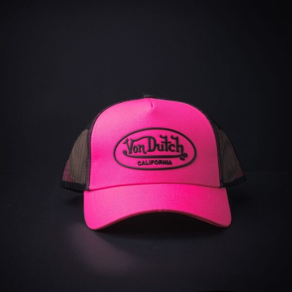 Gorra Trucker Von Dutch Rosa Fiusha Con Negro
