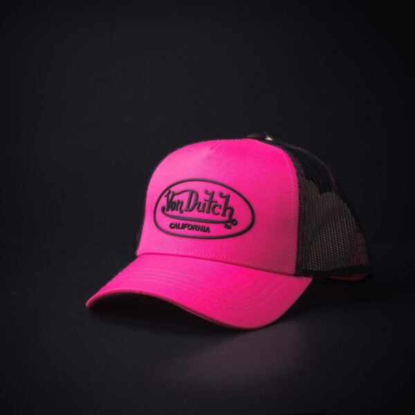 Gorra Trucker Von Dutch Rosa Fiusha Con Negro