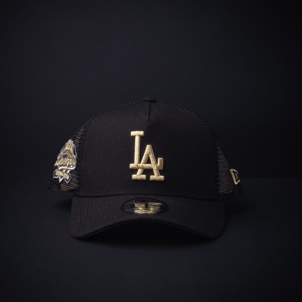 Gorra New Era 9Forty A-Frame  Los Angeles Dodgers 9Forty  Negra/Dorado