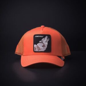 memoria 2-1442 Gorra Goorin Bros Trucker Lone Wolf Naranja