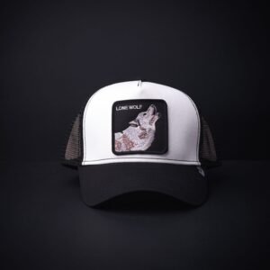 memoria 2-1518 Gorra Goorin Bros Trucker Lone Wolf Blanco/Negro