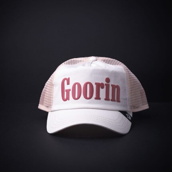 Gorra Goorin Bros Trucker Letras Goorin Rojas Color Crema