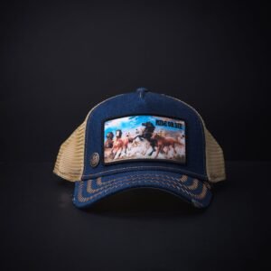 memoria 2-1578 Gorras Goorin Bros Trucker Ride Or Die Mezclilla Azul/Beige