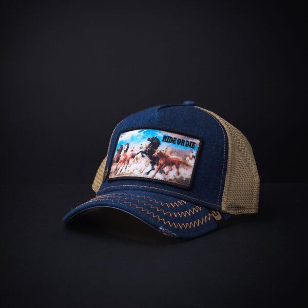 Gorras Goorin Bros Trucker Ride Or Die Mezclilla Azul/Beige