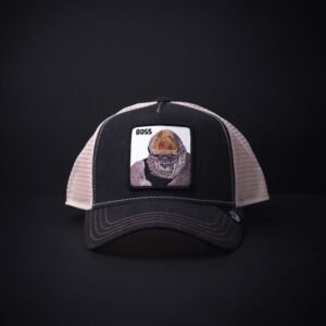 memoria 2-1605 Gorra Goorin Bros Trucker Boss Mezclilla Negra/Beige