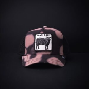 memoria 2-1644 Gorra Goorin Bros Trucker Black Sheep Negra Manchas Cafe