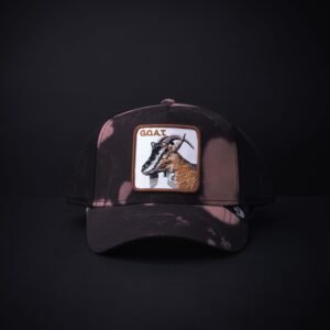 memoria 2-1648 Gorra Goorin Bros Trucker Goat Negro Manchas Cafe