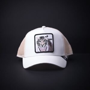 memoria 2-1663 Gorra Goorin Bros Trucker Tiger Piel Blanca