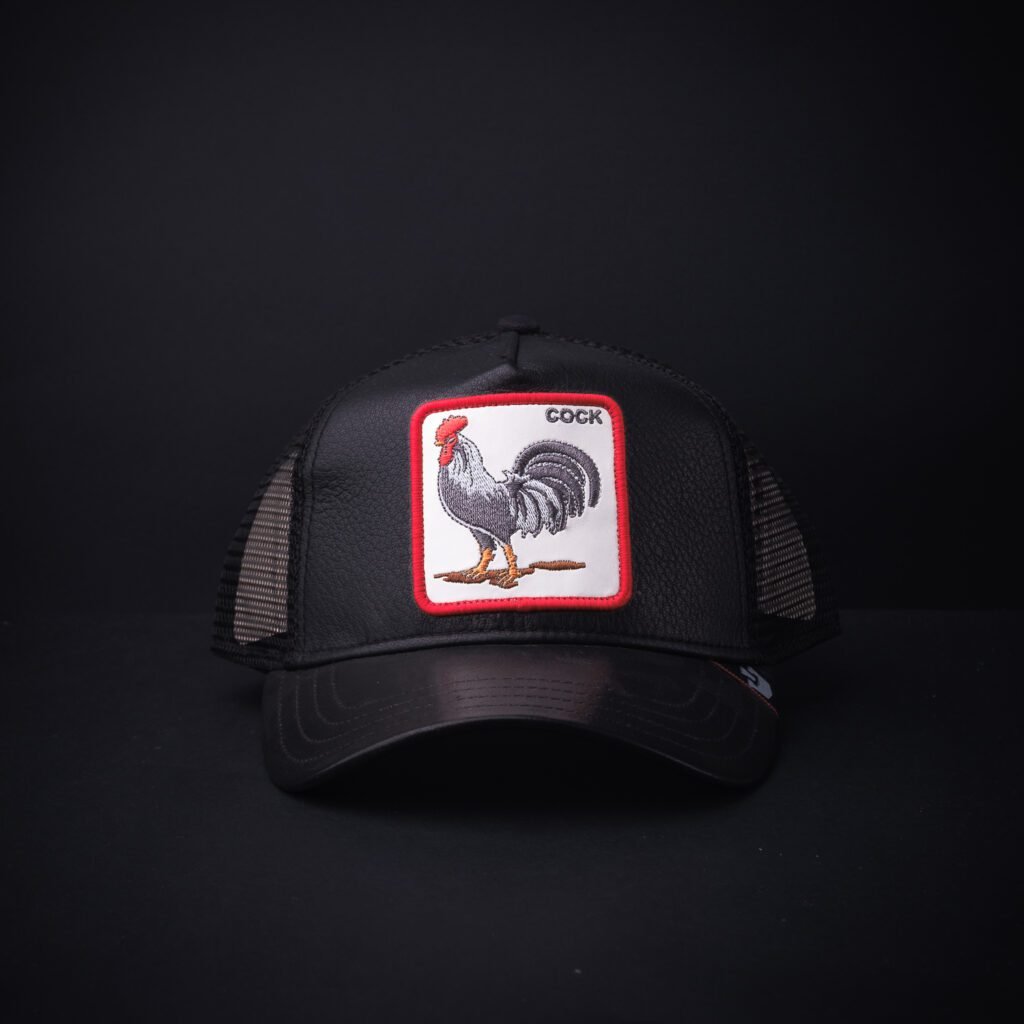 Gorra Goorin Bros Trucker Cock Negra Piel
