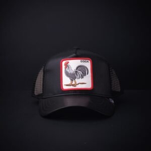 memoria 2-1697 Gorra Goorin Bros Trucker Cock Negra Piel