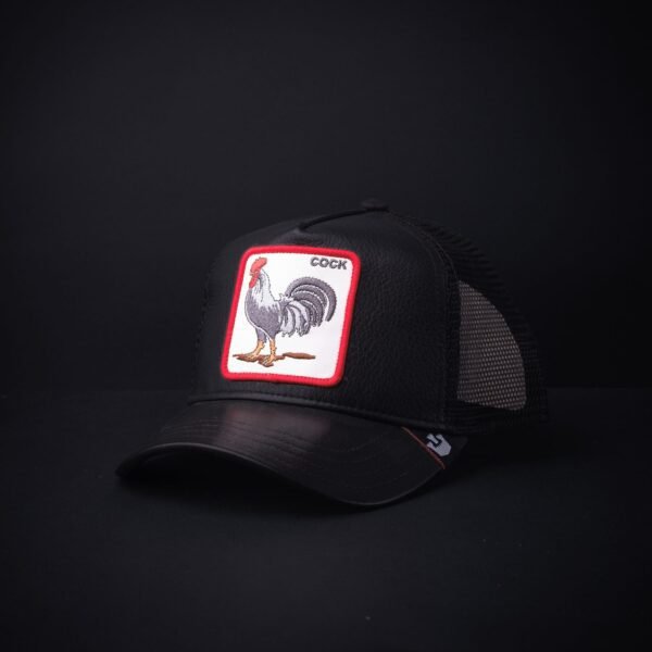 Gorra Goorin Bros Trucker Cock Negra Piel
