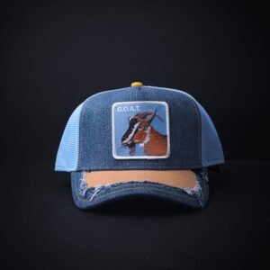 memoria 2-1836 Gorra Goorin Bros Trucker Goat Azul mezclilla