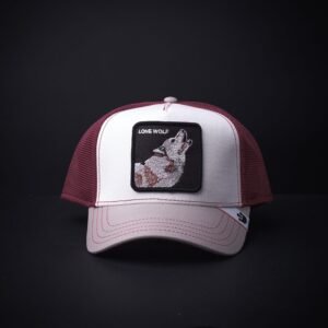 memoria 2-1894 Gorra Goorin Bros Trucker Lone Wolf Blanco/Guindo