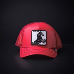memoria 2-1934 Gorra Goorin Bros Trucker Stallion Roja Piel