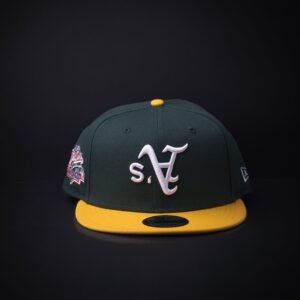 memoria 2-200 Gorra New Era 9Fifty Oakland Athletics Snapback Color Verde/Amarillo