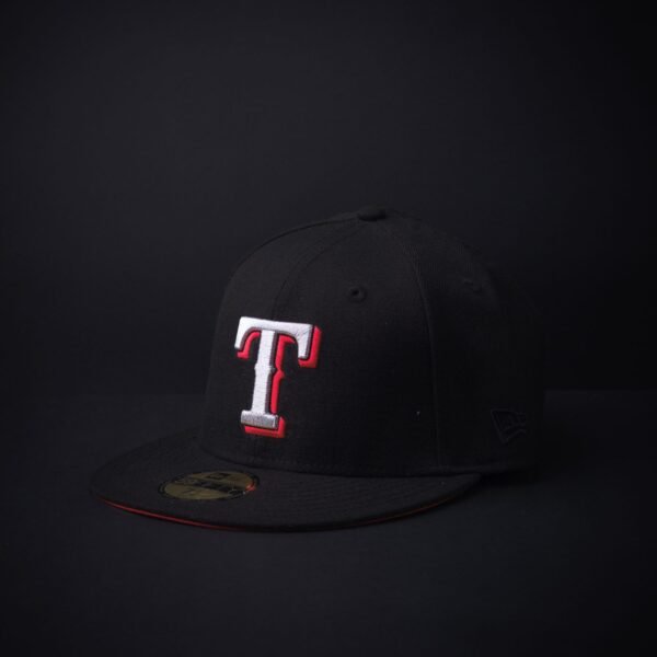 Gorra New Era 59 Fifty Texas Rangers Exclusiva Cerrada Color Negra