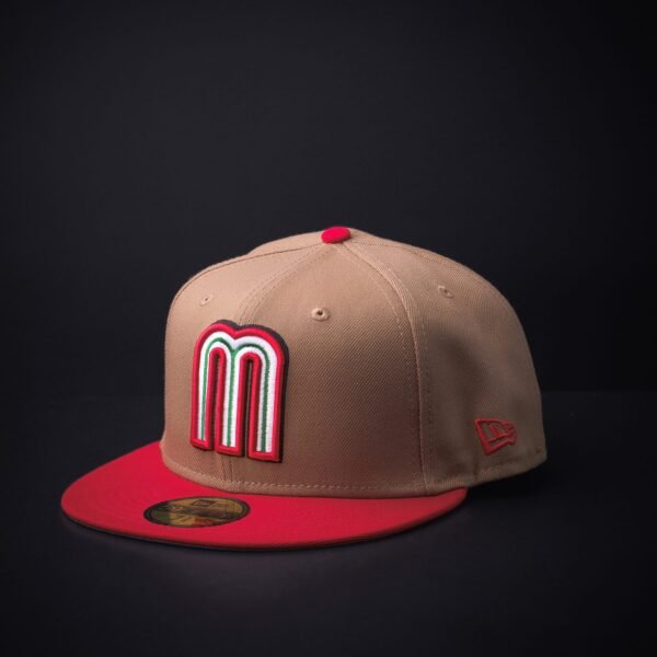 Gorra New Era 59 Fifty Mexico Cerrada Color Beige/Rojo