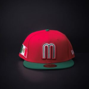 Gorra New Era 59 Fifty Mexico Cerrada Color Roja/Verde