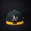 Gorra New Era 59 Fifty Athletics Cerradas Color Verde/Amarillo