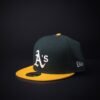 Gorra New Era 59 Fifty Athletics Cerradas Color Verde/Amarillo