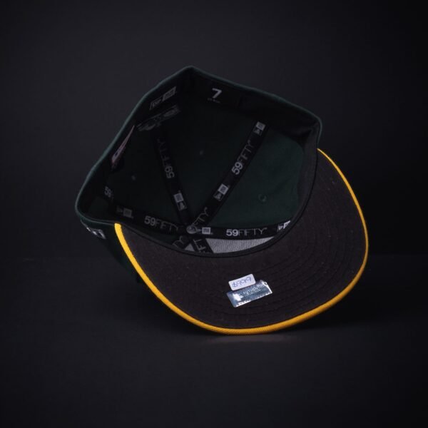 Gorra New Era 59 Fifty Athletics Cerradas Color Verde/Amarillo