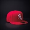 Gorra New Era 59 Fifty Chicago Sox Cerrada Color Roja