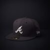 Gorra New Era 59 Fifty Atlanta Braves  Cerrada Color Negra