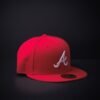 Gorra Nwe Era 59 Fifty Atlanta Braves Cerrada  Color Rojo