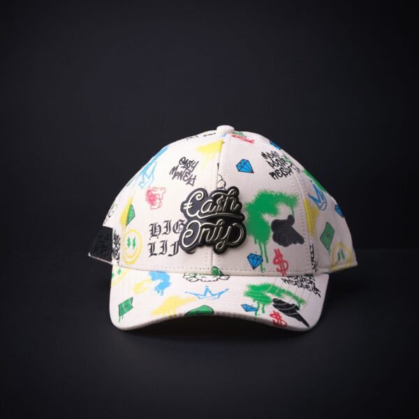 Gorra Cash Only Full Print Snap Blanco
