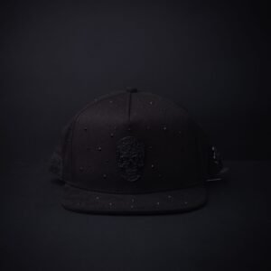 memoria 2-617 Gorra Cash Only Calavera Negra con Piedras