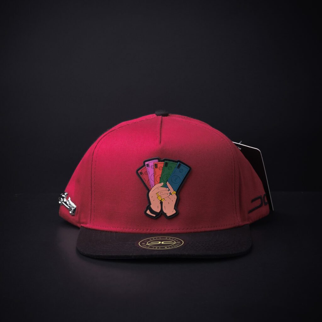 Gorra JC Hats Never Look Rojo Con Negro Certificado De Autenticidad