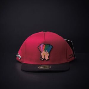 memoria 2-702 Gorra JC Hats Never Look Rojo Con Negro Certificado De Autenticidad