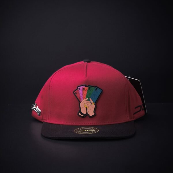 Gorra JC Hats Never Look Rojo Con Negro Certificado De Autenticidad