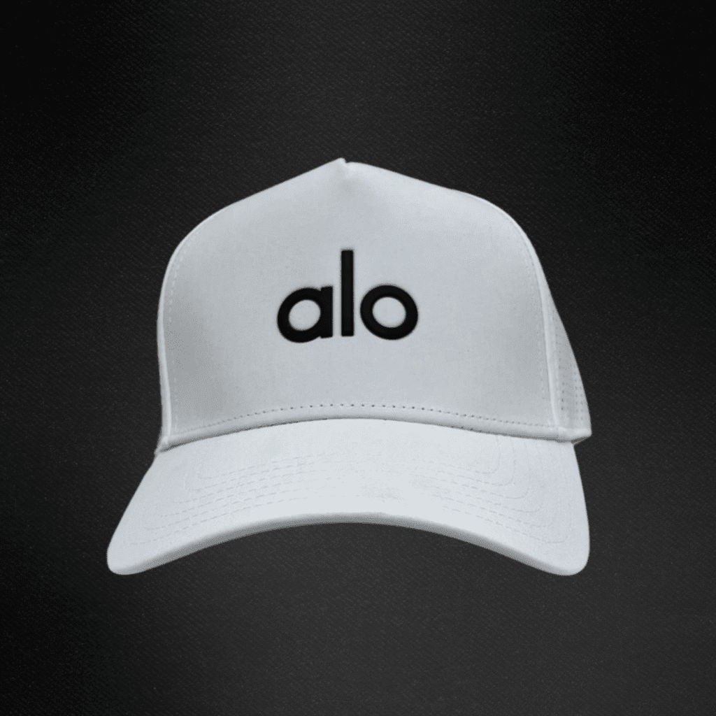 Gorra Alo Yoga  Blanca Letras Negras