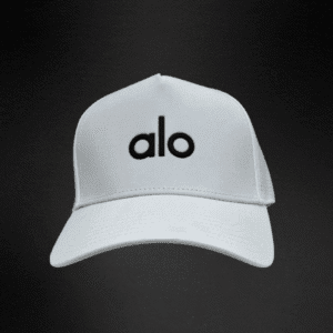 Gorra Alo Yoga  Blanca Letras Negras