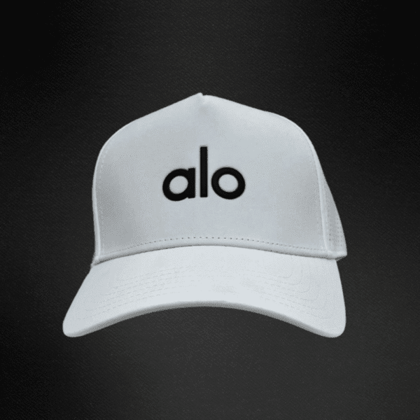 Gorra Alo Yoga  Blanca Letras Negras