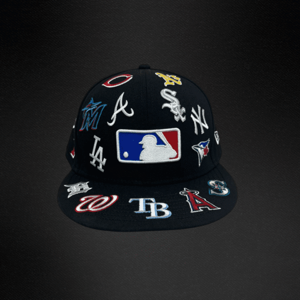 Gorra New Era 59Fifty All Over Todos Los Logos MLB Cerrada