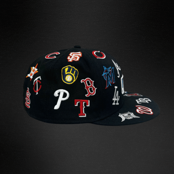 Gorra New Era 59Fifty All Over Todos Los Logos MLB Cerrada