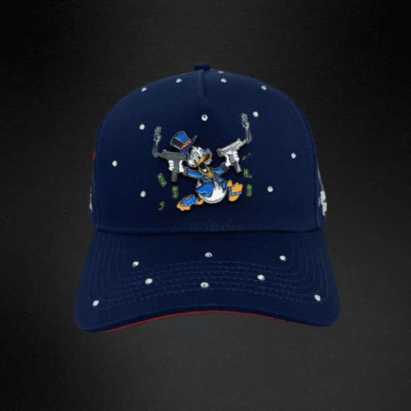 Gorra Cash Only Mc Pato Plata o Plomo Piedras Azul