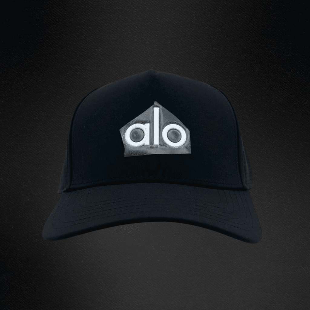 Gorra Alo Yoga Negra Letras Blancas