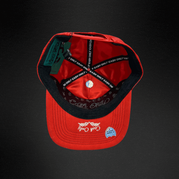 Gorra Cash Only   Lather New Logo Piel Roja