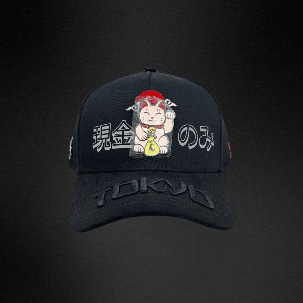 Gorra Cash Only Lucky Cat Negro Curve