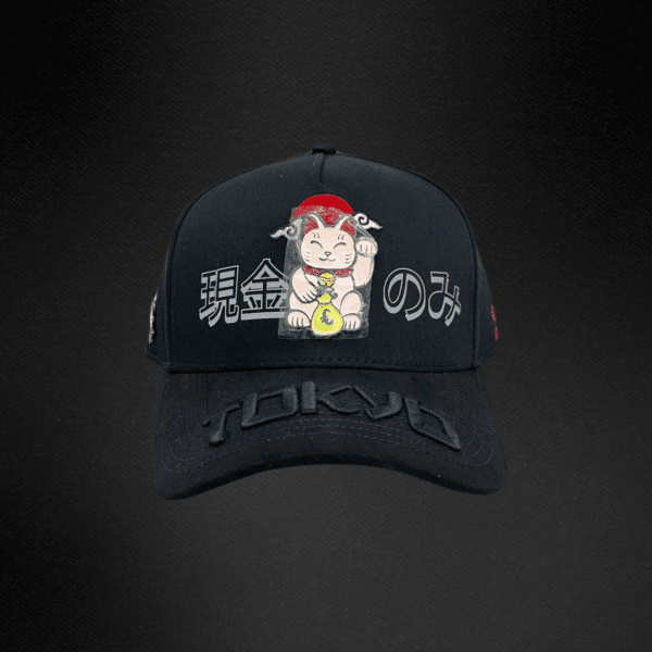 Gorra Cash Only Lucky Cat Negro Curve