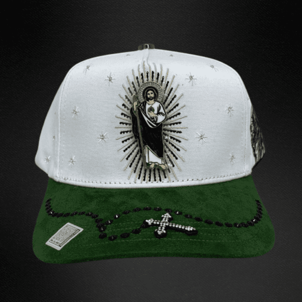Gorra Bigg Boss San Judas Tadeo Blanco/Verde