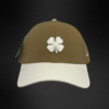 Gorra Black Clover Iron X En Color Verde Oliva Con Trébol Blanco Dorado.